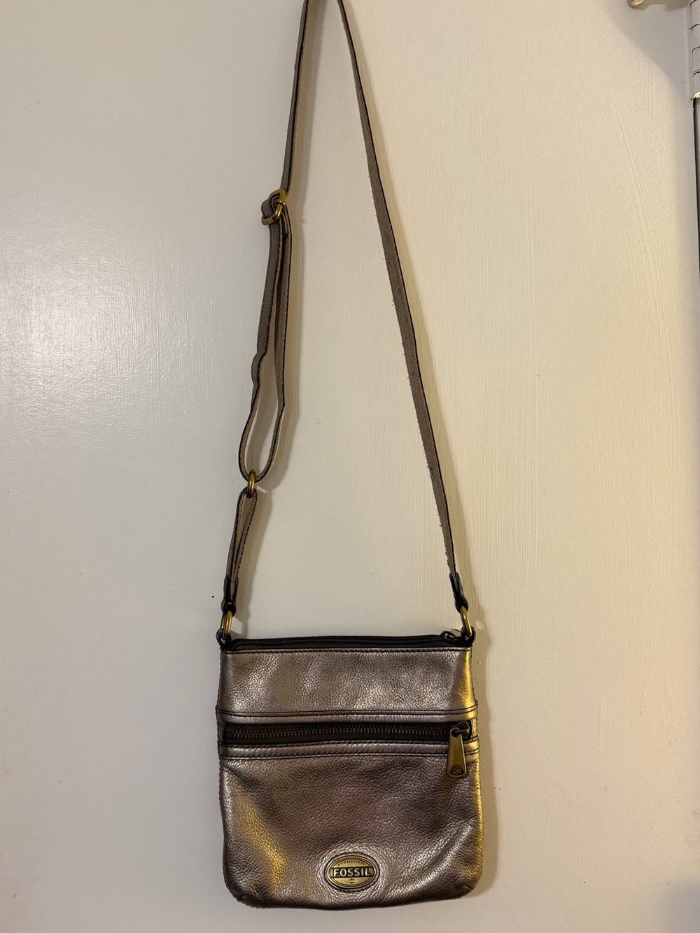 Fossil Metallic Bronze Small Crossbody Bag
